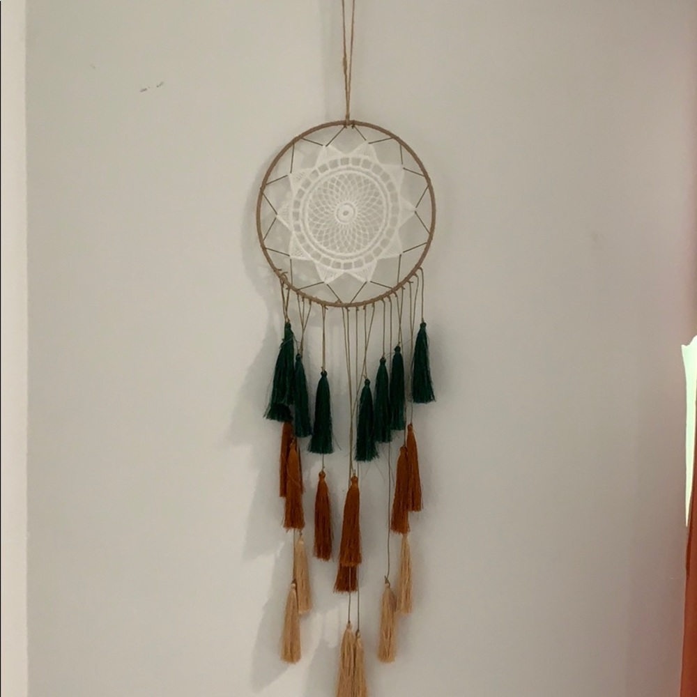 Orange and green dream catcher